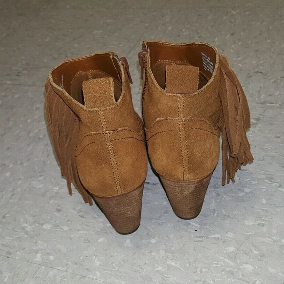 Steve Madden Cognac Suede Fringe Ankle Booties - Picture 5 of 6